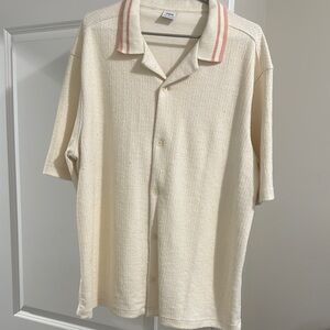 Cream Short Sleeve Men's Shirt